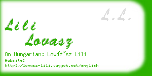 lili lovasz business card